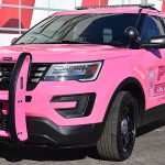 For police departments, community outreach vehicle graphics offer the opportunity to have fun and make a statement, since these vehicles don’t have to conform to the graphic requirements of patrol vehicles. You have probably seen our graphics on local news channels or out and about, like this one for the Albuquerque Police Breast Cancer Awareness Explorer—it makes a splash wherever it goes!