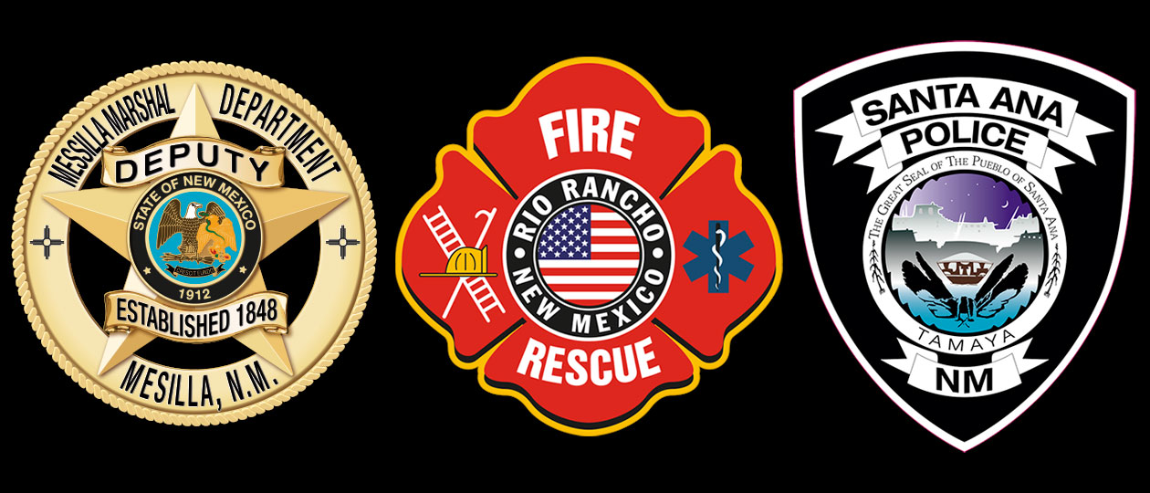 Examples of custom badges we have created for a wide array of police, fire and rescue departments across New Mexico.