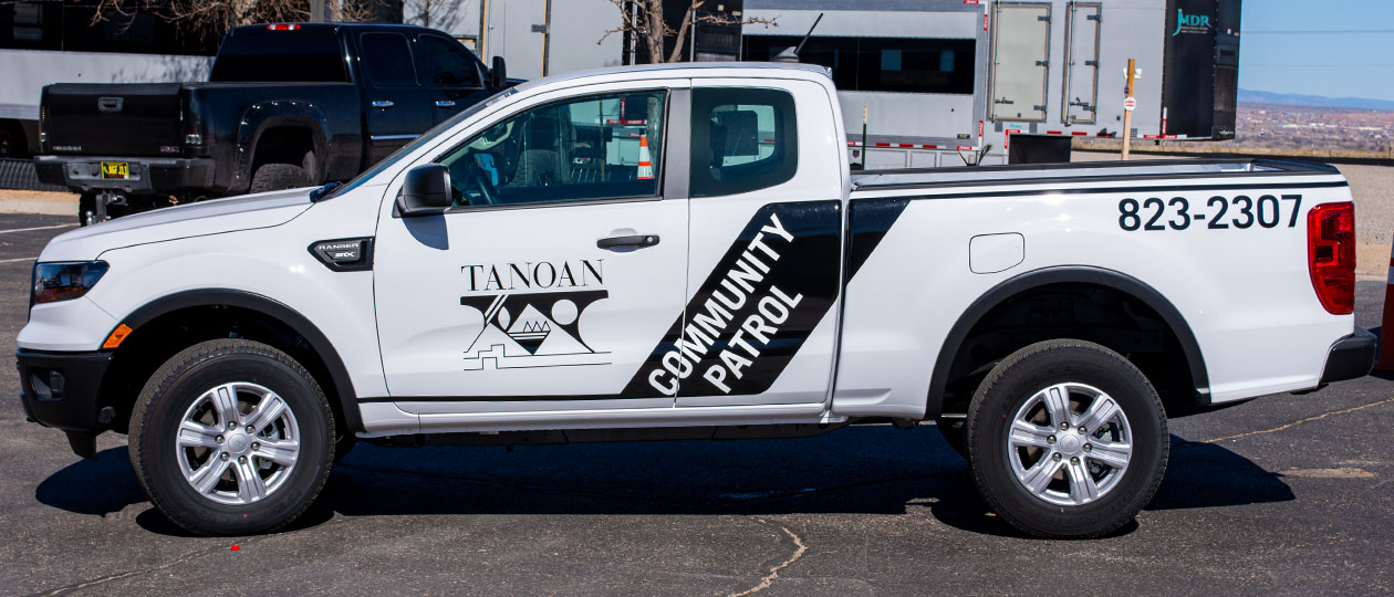 Tanoan Security Patrol wanted an upscale look fitting to their gated community, so we created this modern, minimalist design for them.