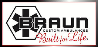 Braun Custom Ambulances logo with the registered tagline 'built for life'